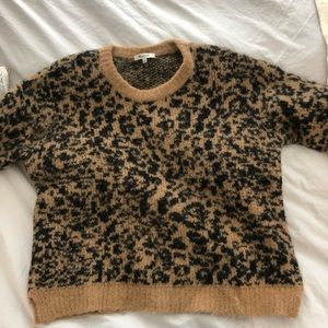 Madewell | crewneck pullover leopard sweater | M